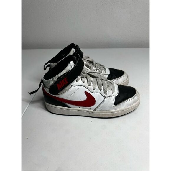 Nike Court Borough Mid 2 GS 'White Black University Red Size 5,5Y - Picture 1 of 8